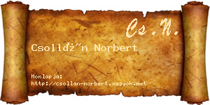 Csollán Norbert névjegykártya