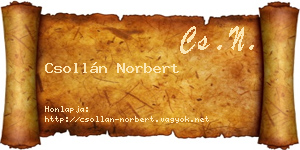 Csollán Norbert névjegykártya
